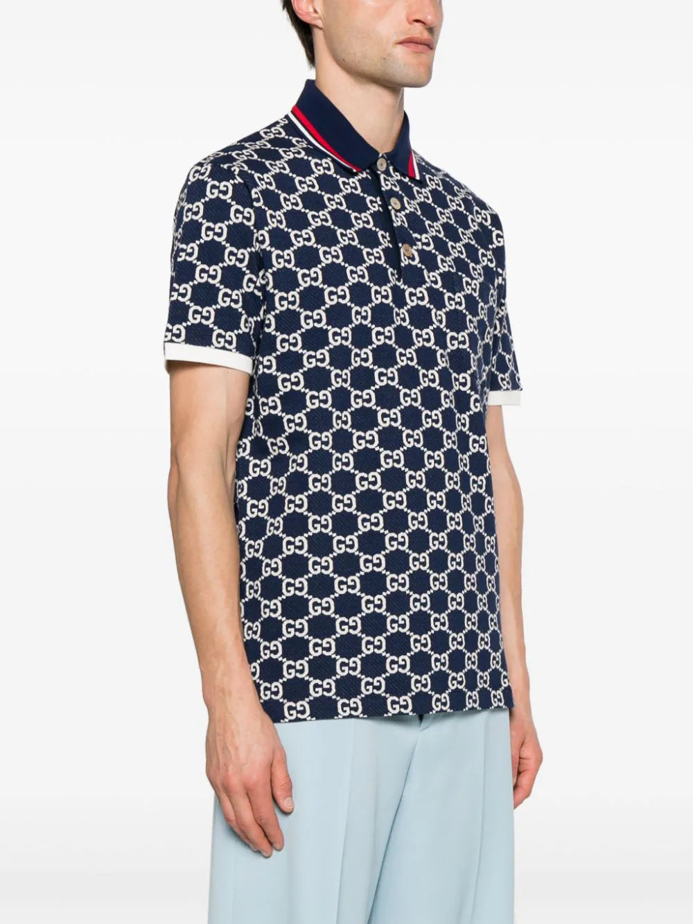 Gucci playera tipo polo en jacquard