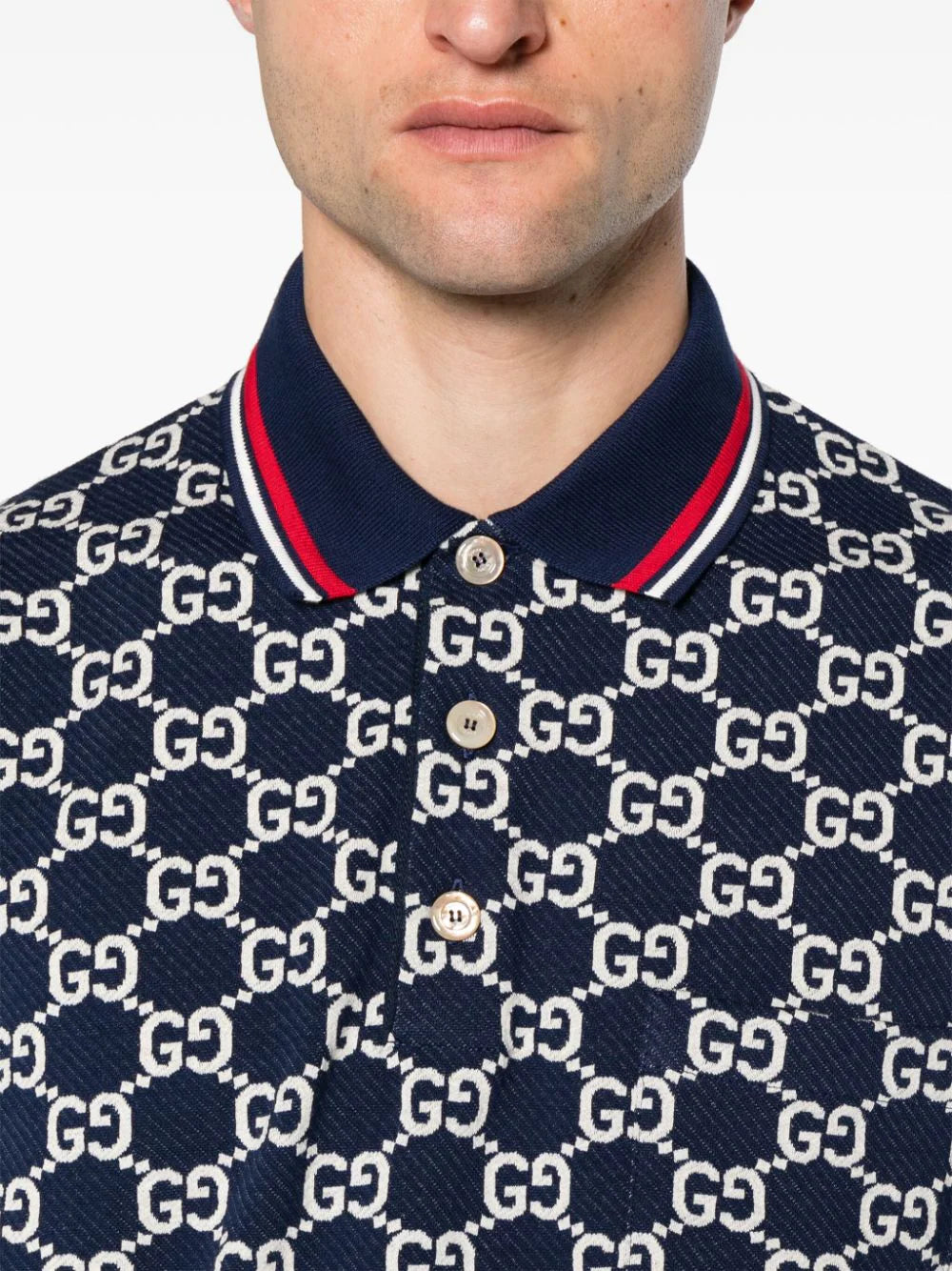 Gucci playera tipo polo en jacquard