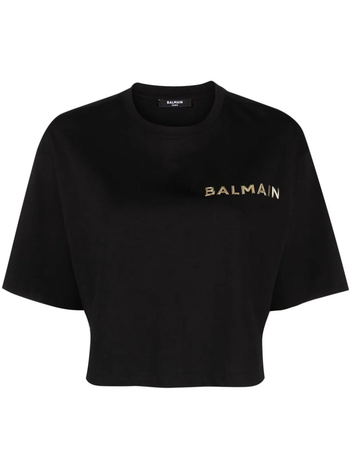 Balmain playera con aplique del logo