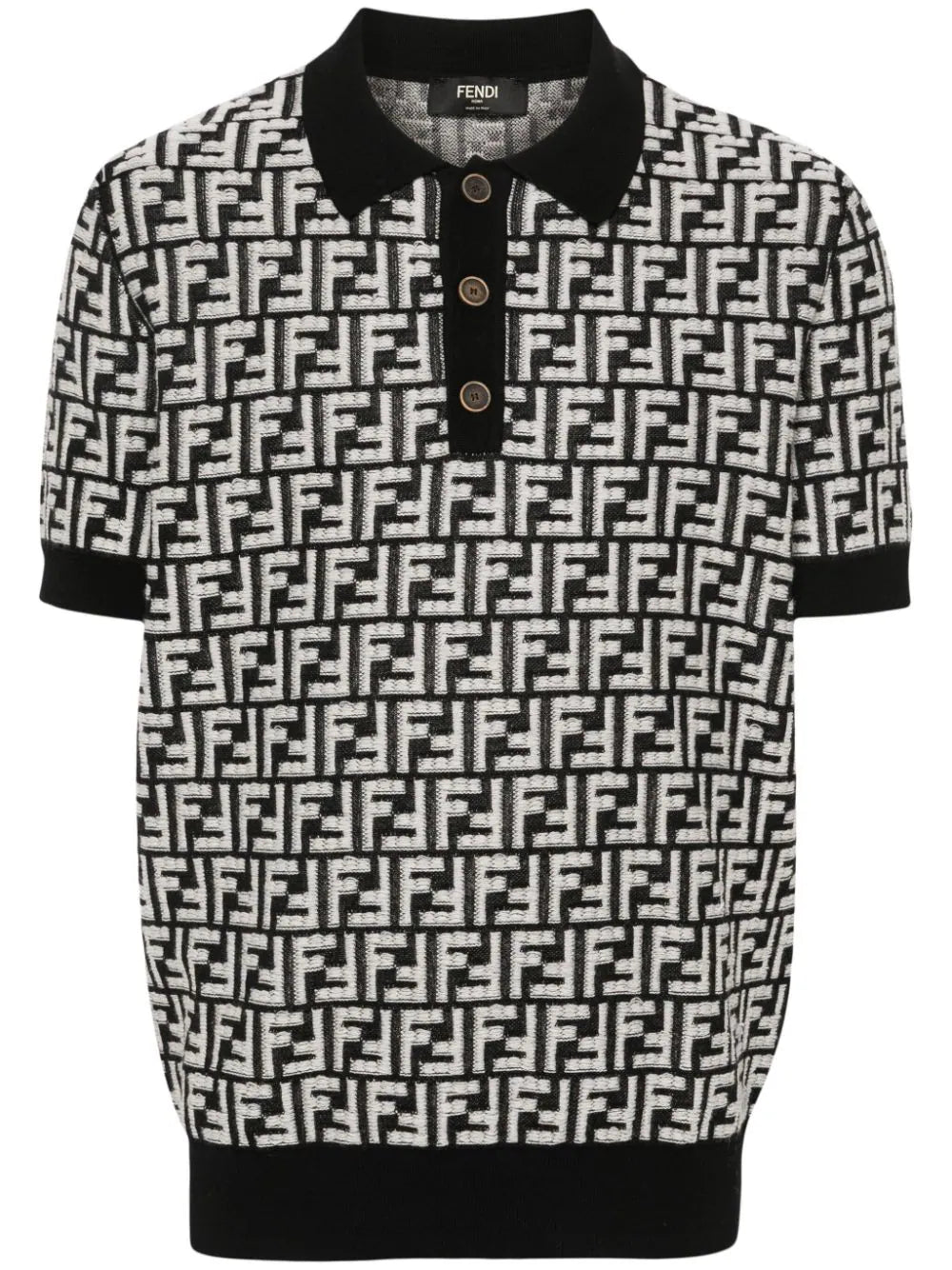 FENDI playera tipo polo tejida con motivo FF