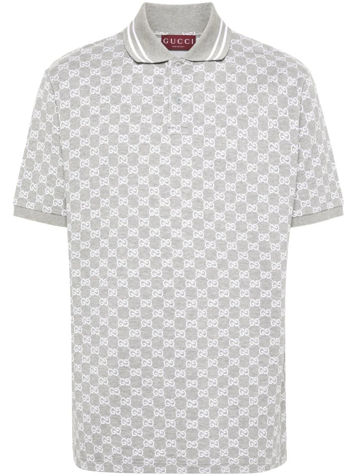 Gucci playera tipo polo con logo GG en jacquard