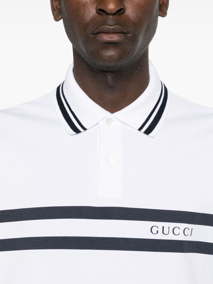 Gucci playera tipo polo con logo estampado