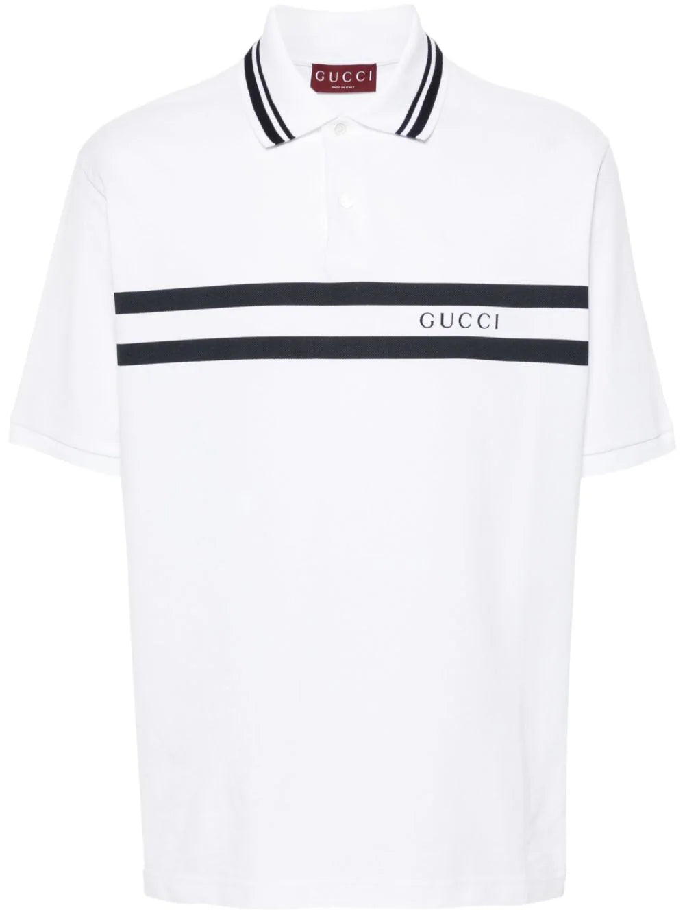 Gucci playera tipo polo con logo estampado